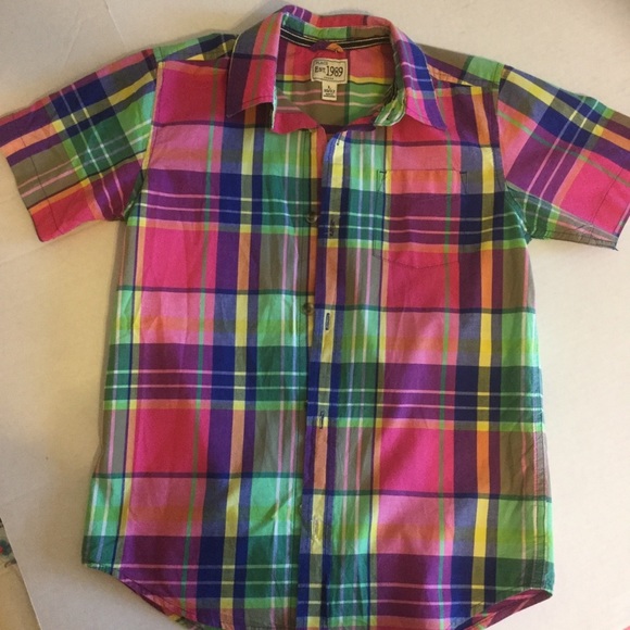 The Children's Place Other - Boys size 10 PLACE Brand MADRAS  100% cotton shirt